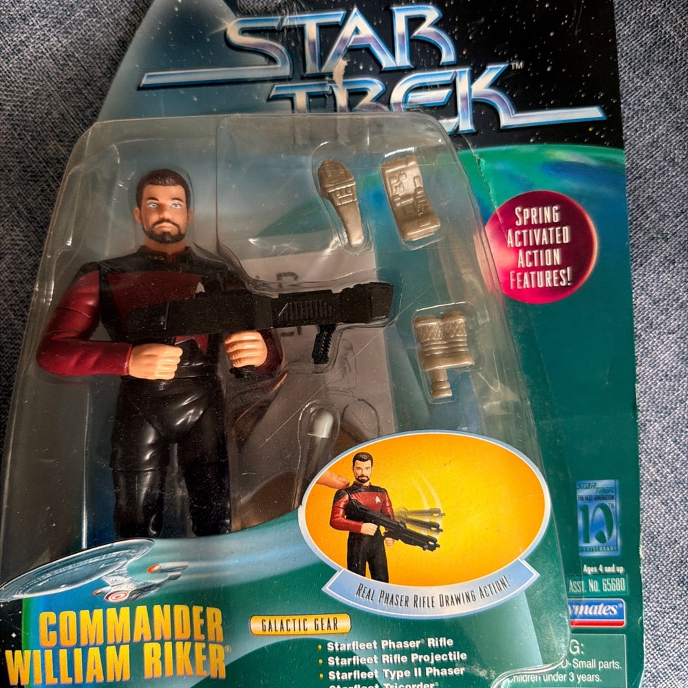 Star Trek Commander William Riker Action Figure - Red & Black